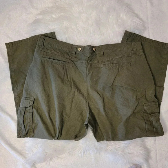 BASS Pro Shops Olive Green 100% Cotton Walking Outdoor Lightweight Pants Plus 46 - Picture 6 of 6